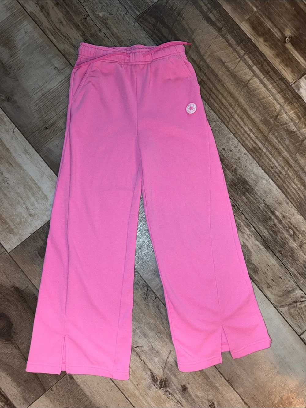 Converse Girls Bright Pink Wide-Leg Sweatpants